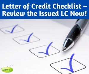 Letter of Credit Checklist to Review the LC